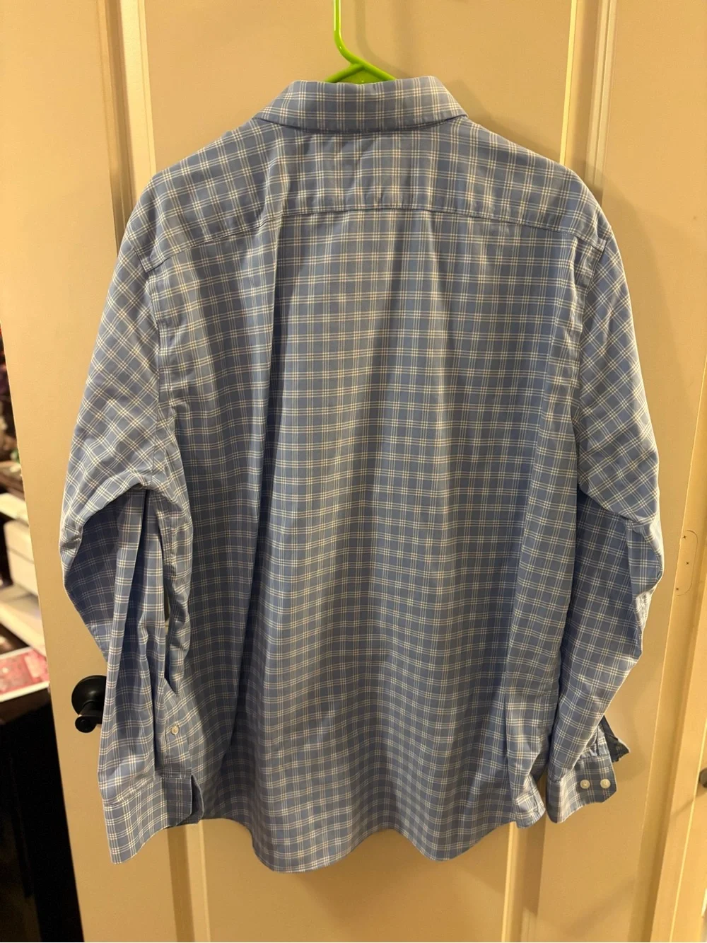 Banana Republic Light Blue and White Check Dress Shirt